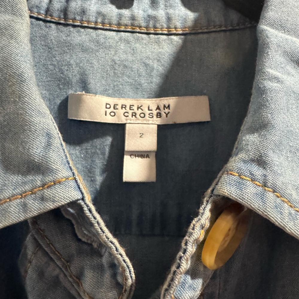Derek Lam Light Blue Denim Shirt Dress - Picture 8 of 9